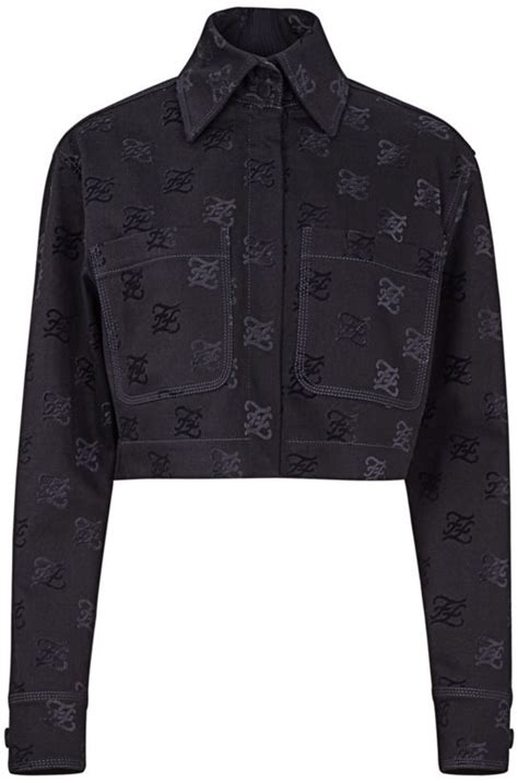 fendi karligraphy flocked denim jacket|Jacket .